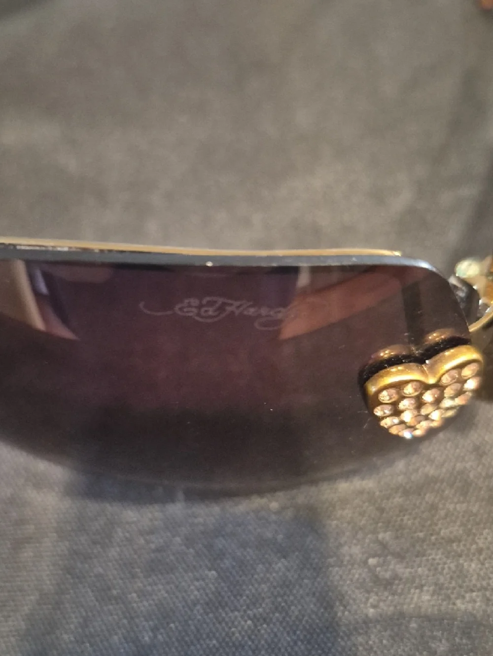 Ed Hardy Zeke Embellished Tortoiseshell Shield Sunglasses - Picture 8 of 10